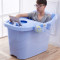 洗澡桶塑料特大号沐浴桶带盖家用儿童浴盆泡澡桶塑料浴缸绿色适合身高1.75米 浅灰色适合身高1.75米