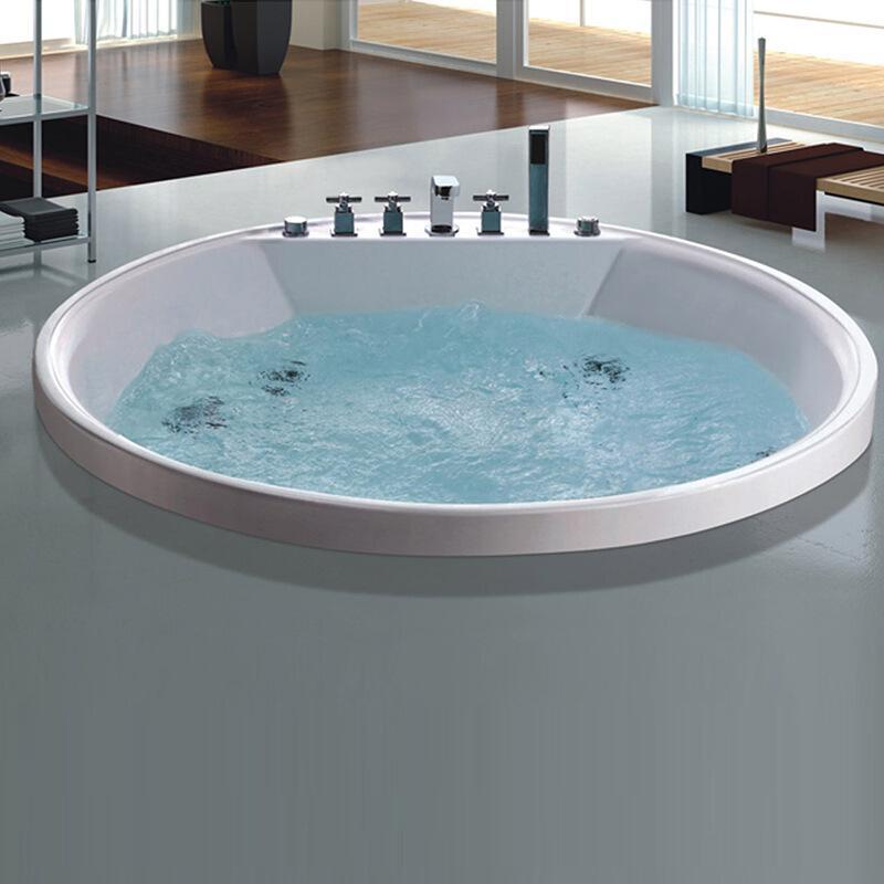 厂家直销圆形嵌入式浴缸欧式亚克力浴缸家居珠光板双人SPA浴缸_5