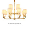 FSL佛山照明 美式乡村全铜吊灯奢华客厅灯创意鹿角灯个性餐厅家用卧室玻璃灯罩灯具