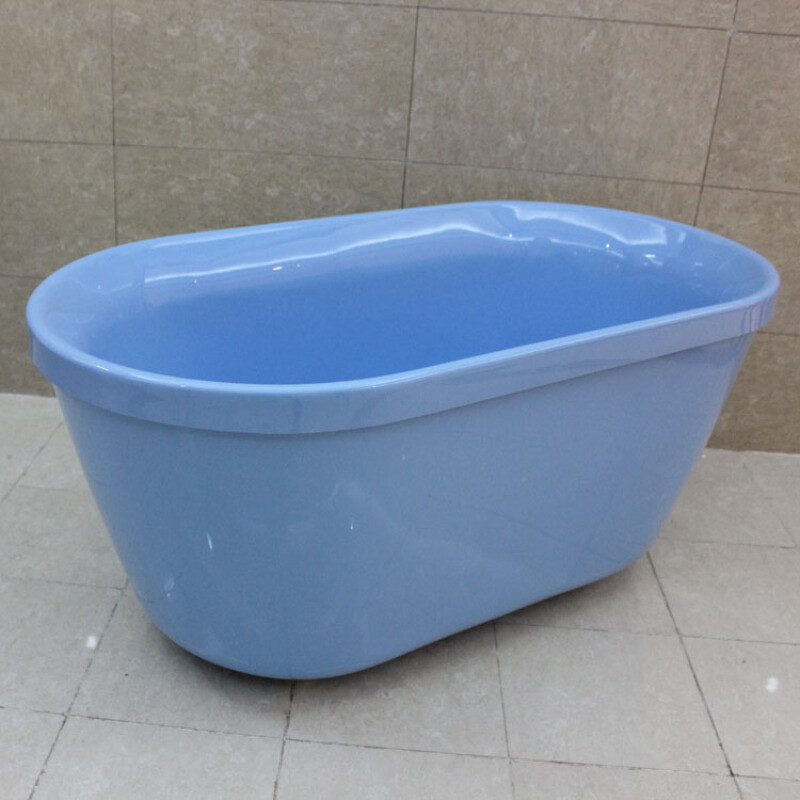 浴缸浴缸坐式家用小户型迷你配置落地洗澡盆独立情侣五件套保温蓝色龙头 1.5M 天蓝色