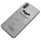 苹果Xs手机壳 布纹硅胶软壳 XsMax蝙蝠灰色