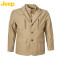 JEEP/吉普男士美式休闲修身版间棉外套棉服 JW15WJ231 54 卡其色R4