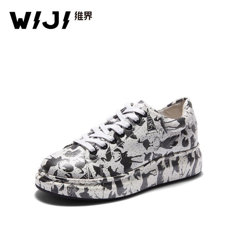 WIJI秋冬新款动物印花休闲板鞋时尚摩登潮流个性舒适活力舒适女鞋_1 花色 38