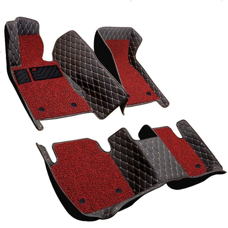 上山豹广汽三菱欧蓝德脚垫大全包围脚踏垫皮革双层丝圈加厚专用环保无