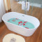浴缸家用情侣日式浴缸浴盆卫生间小户型按摩五件套澡盆独立式冲浪家用 宽边浴缸-黑色- 1.3m