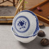 景德镇青花玲珑瓷器碗釉中彩芙蓉花碗陶瓷碗饭碗4.5英寸十个装