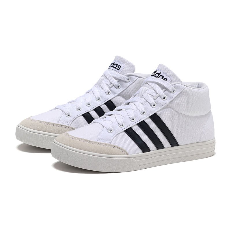 【自营】adidas阿迪达斯男子板鞋高帮休闲运动鞋B44605 B44606白色+传奇墨水蓝 44.5码