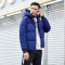 高梵运动时尚羽绒服男短款2018冬季新款男士保暖加厚潮外套连帽 L 巴黎蓝