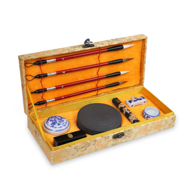 文房四宝套装锦盒 初学者书法用品精品礼盒 文房四宝套装