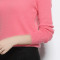 2017秋冬季新款羊绒衫女装圆领修身短款菠萝针加厚套头针织衫_1 L 主图橘红色