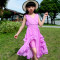 女童连衣裙夏装中大童女童装儿童雪纺公主12至15岁沙滩裙 150cm 白色