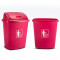 垃圾桶大号塑料材质方形底部加高加厚摇盖设计厨房家用垃圾桶_2_7 40L带盖粉蓝色