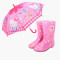 儿童凯蒂猫雨衣幼儿宝宝单人雨披小孩学生女童雨衣雨鞋雨伞套装_1_7 KT雨衣+801B雨伞+KT雨鞋