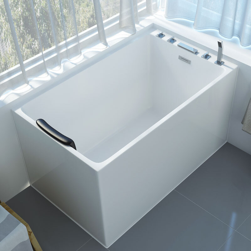 亚克力小户型迷你小浴缸日式五件套家用坐式卫生间浴缸 无座空缸+五件套配置 ≈1.4m