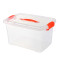超厚手提有盖塑料玩具整理箱透明塑料收纳箱储物箱食品收纳盒_4_5 全透明