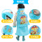 儿童雨衣男童幼儿园雨鞋套装小孩小学生防水女童宝宝带书包位雨披_12 蓝色辛普森蓝色