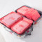袋行李整理包化妆包防水洗漱包套装义乌收纳袋行理整理包行李箱分类包_1 旅行收纳袋-红色