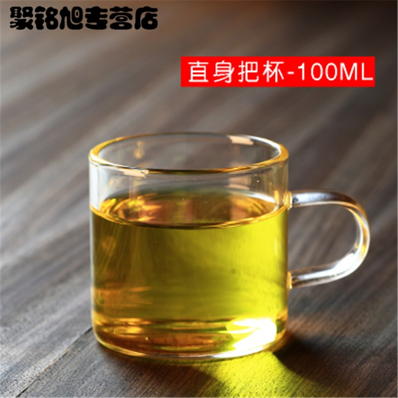 加厚玻璃红茶茶具茶壶双耳泡茶器红茶杯过滤花茶绿茶飘逸杯生活日用家居器皿水具水杯创意简约玻璃_1_9 4个小手把杯