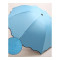 晴雨伞遇水开花黑胶伞晴雨伞荷叶边遮阳伞拱形三折折叠伞女_4 kl0177天蓝色