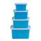 透明塑料收纳箱衣服玩具整理箱食品盒子大小号手提有盖周转储物箱收纳箱置物箱置物箱家居生活日用_17 蓝色款四件套（加大号+大+中+小）