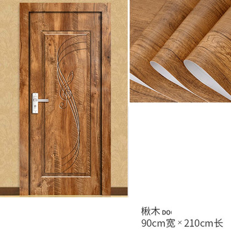趣涉家居简约现活日用家居百货贴纸木翻新自粘卧家用室宿舍柜子书桌装饰墙纸玻璃家具贴居家用_8 楸木宽90厘米/2.1米
