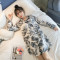 【檀芬妮】（仿真丝）M-XXL秋季长袖性感仿真丝开衫睡裙女_2 175(XXL) 图片色