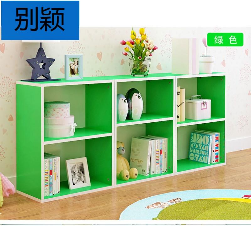 别颖韩式儿童自由组合书柜储物柜格子柜创意书橱小书架收纳小柜子_7 白色