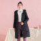 千仞岗2018新品羽绒服女韩版廓形纯色连帽休闲羽绒外套 170/L 魔力黑88005
