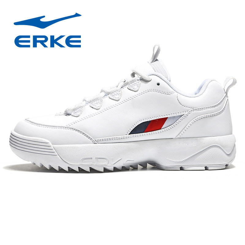鸿星尔克(ERKE)女鞋休闲鞋透气跑鞋网球跑步鞋女士EVA橡胶减震潮流运动鞋52118312228 正白 36码