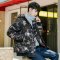 韦斯普 2018冬季新款男士棉衣男加厚棉服冬装连帽棉袄时尚男装外套X8827 M 灰迷彩