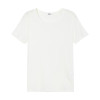 美特斯邦威条纹短袖T恤女夏装基础款简约纯棉舒适合体打底 155/80A 雪白色