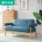 林氏木业北欧风布艺沙发小户型组合客厅沙发实木脚LS075SF3 【蓝色】单人+三人