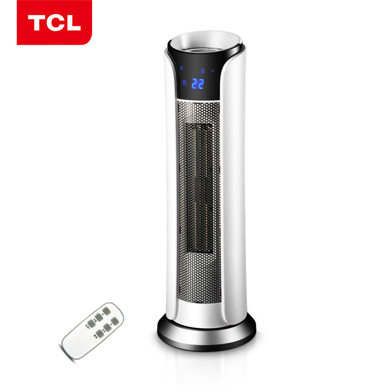TCL 取暖器/暖风机/电暖器/电暖气/取暖器家用 客厅卧室塔式立式摇头暖风机 遥控款 TN-QG20-T8NR 白