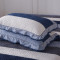 夹棉床裙式四件套床上蕾丝花边带被套床套床罩款1.8m欧式_2 1.5m(5英尺)床 富士山下