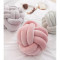 Knot球打结抱枕沙枕手枕创意北欧线球抱枕靠枕球形编织_1 小号直径 3股粉色