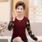 媛宿(YuanSu)中老年女装春秋装长袖T恤40-50岁妈妈春装打底衫中年时尚小衫上衣6508 4XL 酒红色