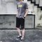 男士运动套装夏季跑步健身运动衣服装宽松休闲短袖T恤短裤两件套_3 4XL 933深灰