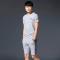 夏季运动套装男2018新款韩版潮流男士休闲套装短袖运动服男两件套_1_8 3XL（身高173-182体重146-165斤） 5255灰色【短袖+短裤】