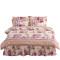韩版床裙式四件套加厚夹棉床罩磨毛4件套床套被套1.8米2.0米床_4_9 可爱小鹿-粉