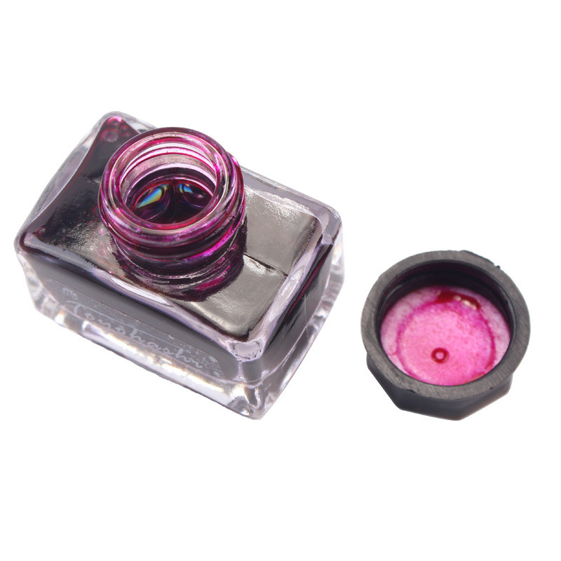 20色彩色墨水非碳素钢笔水玻璃蘸水笔染料15ml黑色墨水 空色