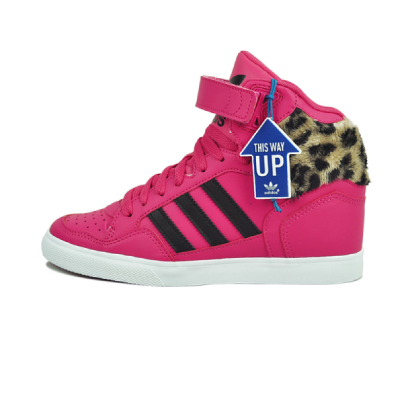 Adidas三叶草女子休闲鞋内增高ExtaballUpAF4386 太阳能粉/1号黑色/亮白 36