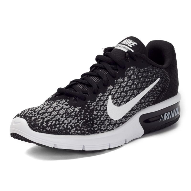 NIKE耐克2017年新款女子WMNSNIKEAIRMAXSEQUENT2跑步鞋_2 黑/白/深灰/狼灰/荧光黄 38码码