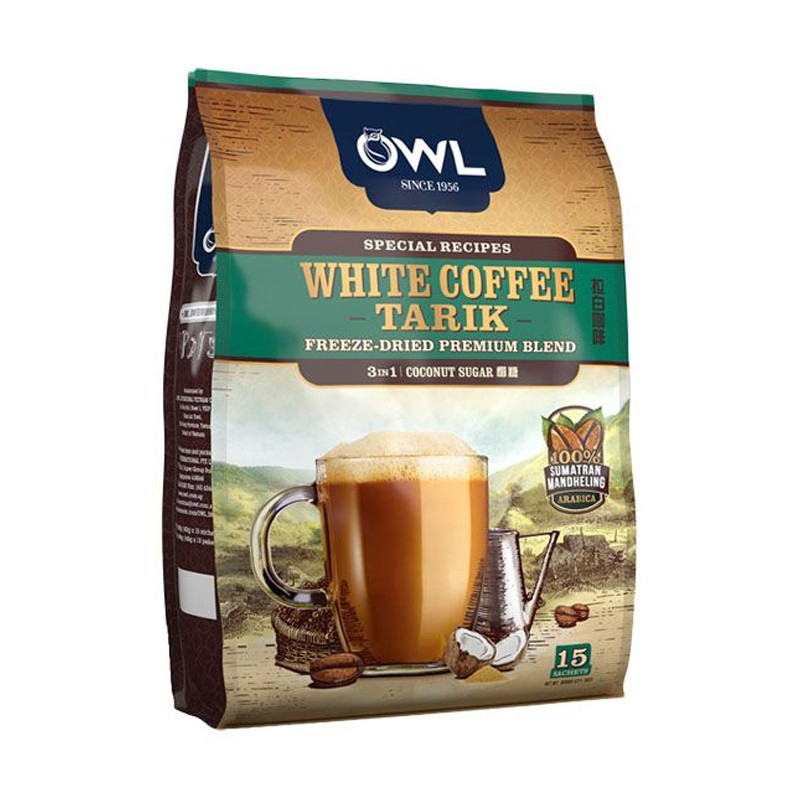 马来西亚进口OWL猫头鹰三合一拉白咖啡 椰糖味 540克