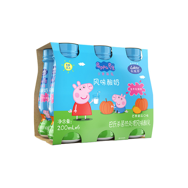 乐味可小猪佩奇芒果南瓜风味酸奶200ml6