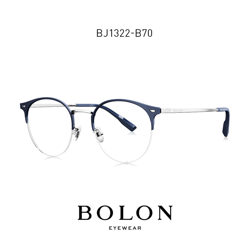 BOLON暴龙2018新款 男女圆形光学镜钛镜架个性近视镜眼镜架BJ1322 B70