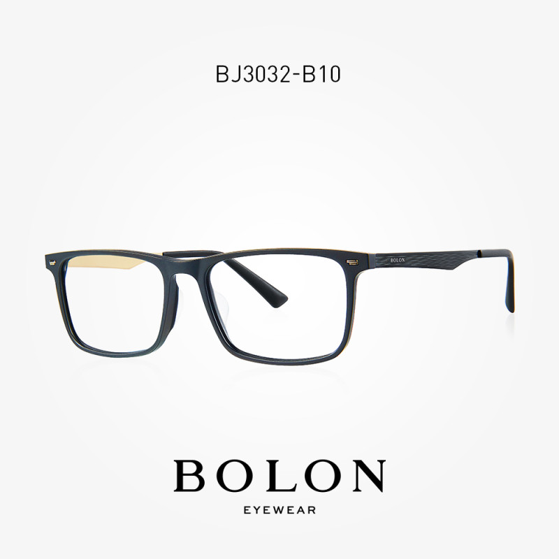 BOLON暴龙2018新款 方形框光学镜框近视眼镜架BJ3032王俊凯同款 B10外亮黑/内金色