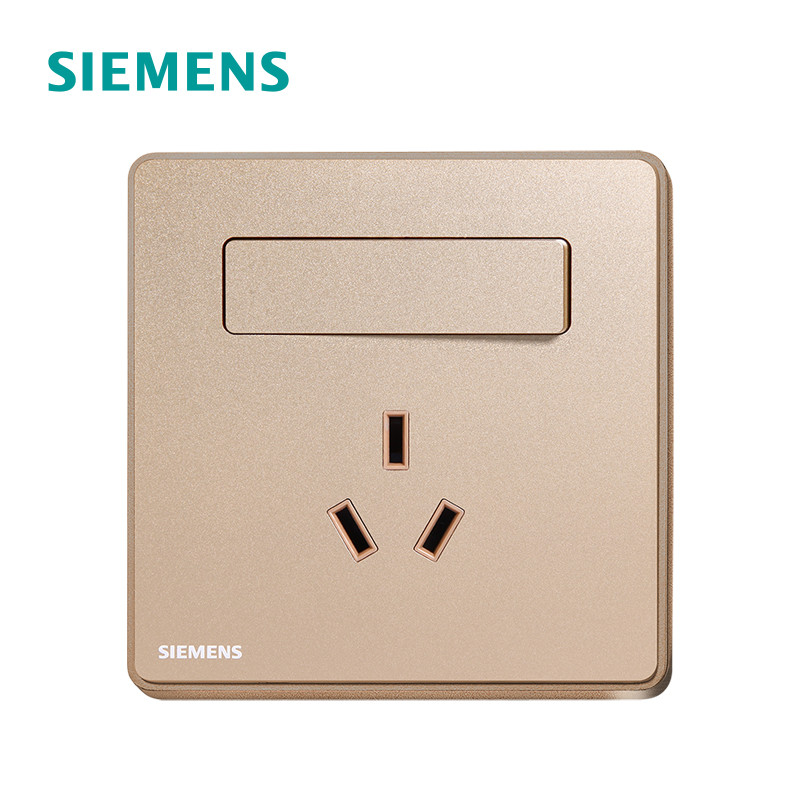 西门子（SIEMENS）睿致玫瑰金86型家用开关电源插座五孔USB一开带16A空调墙壁 一开10A三孔 睿致玫瑰金系列