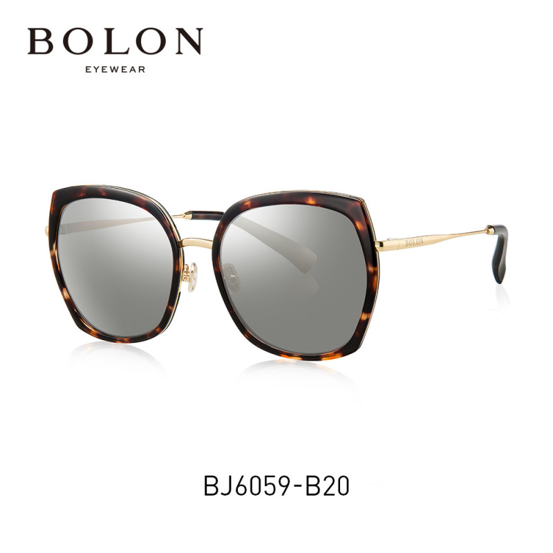 BOLON暴龙2018新款蝶形偏光太阳镜女士个性潮流的墨镜眼镜BL6059 B20玳瑁金色