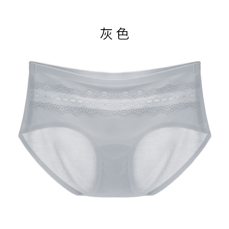 千奈美QIANNAIMEI透气清爽舒适大码内裤性感蕾丝收臀修身女士高腰内裤女士内裤 均码 灰色