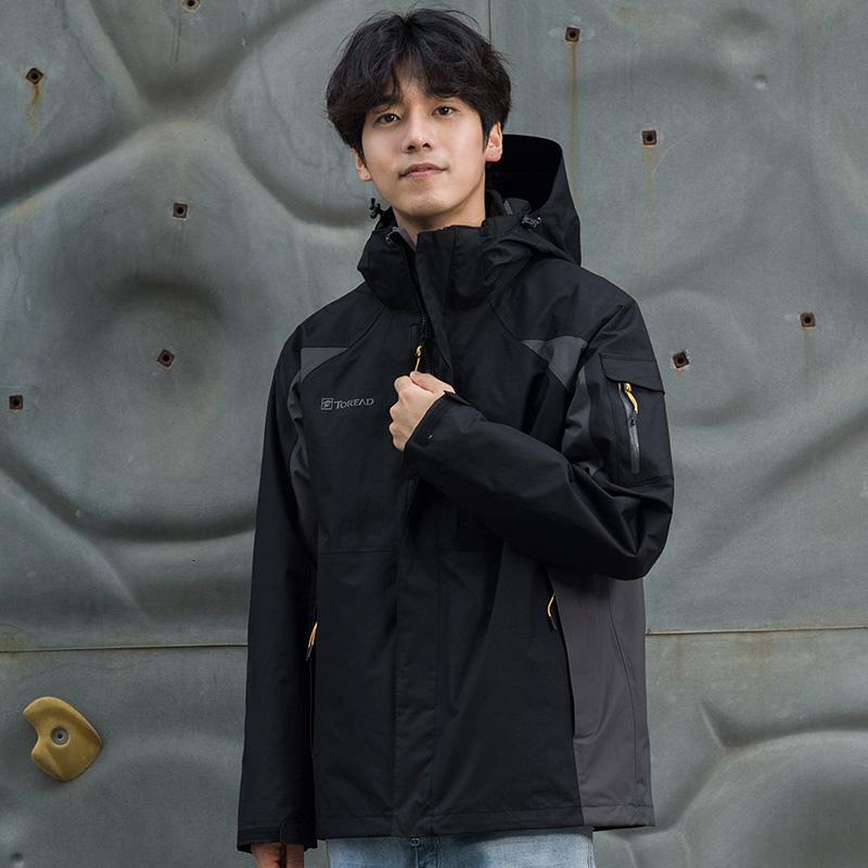 探路者冲锋衣三合一男女户外加厚抓绒两件套TAWC91201/92208_5_2 L TAWE92208-E11X艳紫(女)